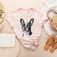 Boston Terrier Dog Motif Pet Illustration Boston Terrier For Men Women Kids Women's Heather T-Shirt Heather Peach