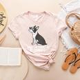 Boston Terrier Dog Owner Grandma Women's Heather T-Shirt Heather Peach