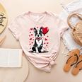 Boston Terrier Dog Valentine's Day Dog Owner Valentine Women's Heather T-Shirt Heather Peach