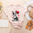 Boston Terrier Dog Valentine's Day Dog Owner Women's Heather T-Shirt Heather Peach Boston Terrier Dog Valentine's Day Dog Owner Women's Heather T-Shirt Heather Peach
