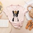 Boston Terrier Dog Wearing Crown For Men Women Girls Kids Women's Heather T-Shirt Heather Peach