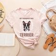 Boston Terrier Dog Women's Heather T-Shirt Heather Peach