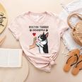 Boston Terrier Grandma Mother's Day Dog Mom Women's Heather T-Shirt Heather Peach
