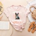 Boston Terrier Groovy World's Best Boston Mom Women's Heather T-Shirt Heather Peach