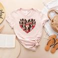 Boston Terrier Heart Valentine Boston Terrier Women's Heather T-Shirt Heather Peach