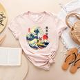 Boston Terrier Japanese Kanagawa Wave Surf Loyal Dog Men Women Kids Women's Heather T-Shirt Heather Peach
