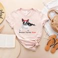 Boston Terrier Mom Bandana Boston Terrier Dog Women's Heather T-Shirt Heather Peach