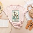 Boston Terrier Mom Skeleton Tarot Card Witch Vibes Dog Mom Women's Heather T-Shirt Heather Peach