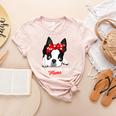 Boston Terrier Mum Dog Woman Idea Women's Heather T-Shirt Heather Peach