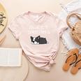 Boston Terrier Puppy Sweet Dreams Pajama For Bedtime Women's Heather T-Shirt Heather Peach