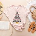 Boston Terrier Santa Hat Xmas Light Men Women Christmas Tree Women's Heather T-Shirt Heather Peach