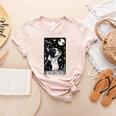 Boston Terrier Tarot Card Star With The Moon Men Women Kids Women's Heather T-Shirt Heather Peach