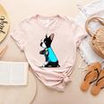 Boston Terrier Tattoos I Love Mom Women's Heather T-Shirt Heather Peach