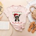 Boston Terrier Ugly Christmas Sweater Xmas For Adults Kids Women's Heather T-Shirt Heather Peach