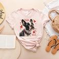 Boston Terrier Is My Valentine Cute Pet Dog Owner Valentine Women's Heather T-Shirt Heather Peach