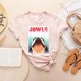 Boston Terriers Jowls Dog Mom Dog Dad Women's Heather T-Shirt Heather Peach