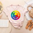 Color Wheel Palette Shirt Artist Painter Art Teacher Tshirt Women&#x27;s Heather T-Shirt Heather Peach