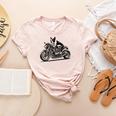 Cool Boston Terrier Riding a Motorcycle Biker Dog Lover For Men Women Kids Women's Heather T-Shirt Heather Peach