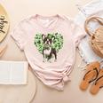 Cute Boston Terrier Shamrock St Patrick's Day Dog Lover Men Women Kids Women's Heather T-Shirt Heather Peach