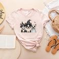 Cute Halloween Boston Terrier Dogs Witch Hat Ghost Dog For Men Women Kids Women's Heather T-Shirt Heather Peach