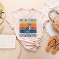 Dog Boston Terrier Mom Vintage Boston Terrier Mom Women's Heather T-Shirt Heather Peach