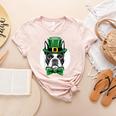 Green Boston Terrier Shamrock St Patricks Day Boston Terrier Women's Heather T-Shirt Heather Peach