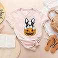 The Halloween Boston Terrier Women's Heather T-Shirt Heather Peach