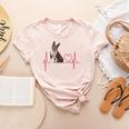 Heartbeat Boston Terrier Dog Women's Heather T-Shirt Heather Peach
