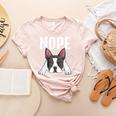 Nope Boston Terrier Puppy Dog Bostie Lover Men Women Girls Kids Women's Heather T-Shirt Heather Peach