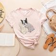 Sleepy Boston Terrier Pajama Men Women Kids Women's Heather T-Shirt Heather Peach