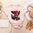 Super Power Superhero Boston Terrier Dog For Men Women Kids Women's Heather T-Shirt Heather Peach