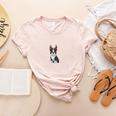 Ugly Xmas Sweater Style Boston Terrier Reindeer Christmas Women's Heather T-Shirt Heather Peach