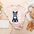 USA Flag Boston Terrier Best Dog Mom Ever 2025 Women's Heather T-Shirt Heather Peach
