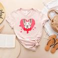 Valentine's Day Boston Terrier Heart Women's Heather T-Shirt Heather Peach
