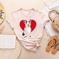Valentine's Day Boston Terrier Lover Women's Heather T-Shirt Heather Peach