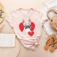 Valentine's Day Boston Terrier Women's Heather T-Shirt Heather Peach
