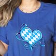 Bavarian Flag As Heart Blue Diamond Bavaria Women's Heather T-Shirt Heather True Royal