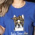 Birthday And Mother's Day -Boston Terrier Mom Women's Heather T-Shirt Heather True Royal