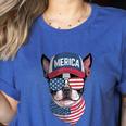 Boston Terrier 4th Of July US Merica Bostie Dog Patriotic For Men Women Kids Women's Heather T-Shirt Heather True Royal