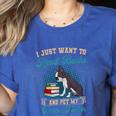 Boston Terrier American Gentleman Bibliophile Book Lover Women's Heather T-Shirt Heather True Royal