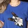 Boston Terrier Bostie Dog Kids Boys Girls Women's Heather T-Shirt Heather True Royal