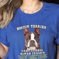 Boston Terrier Brindle Dog Professional Human Trainer Women's Heather T-Shirt Heather True Royal