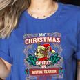 Boston Terrier My Christmas Spirit Dog Santa Claus X-Mas Women's Heather T-Shirt Heather True Royal