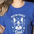 Boston Terrier Dad Boston Terrier Women's Heather T-Shirt Heather True Royal