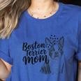 Boston Terrier Dog Bostie Mom Idea For Women Women's Heather T-Shirt Heather True Royal