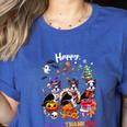 Boston Terrier Dog Christmas Happy Hallothankmas Halloween For Men Women Kids Women's Heather T-Shirt Heather True Royal