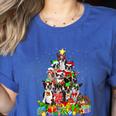 Boston Terrier Dog Christmas Tree Lights Xmas Pajama For Men Women Kids Women's Heather T-Shirt Heather True Royal
