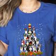 Boston Terrier Dog Christmas Tree Santa Hat Xmas Pajama Men Women Kids Women's Heather T-Shirt Heather True Royal