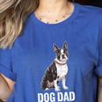 Boston Terrier Dog Dad Boston Terrier Dog Lovers Women's Heather T-Shirt Heather True Royal