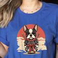 Boston Terrier Dog Japanese Style Samurai Dogs Women's Heather T-Shirt Heather True Royal